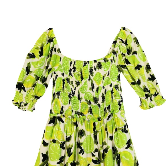 Steve Madden Womens Sunny Lime Challis‎ Tiered Maxi Dress Size Large Lime Green - Picture 2 of 11